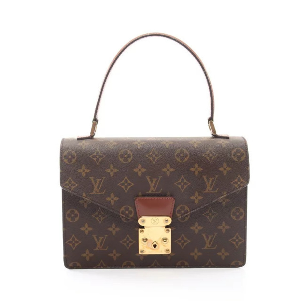 Louis Vuitton Monceau Monogram Handbag Canvas Leather Brown